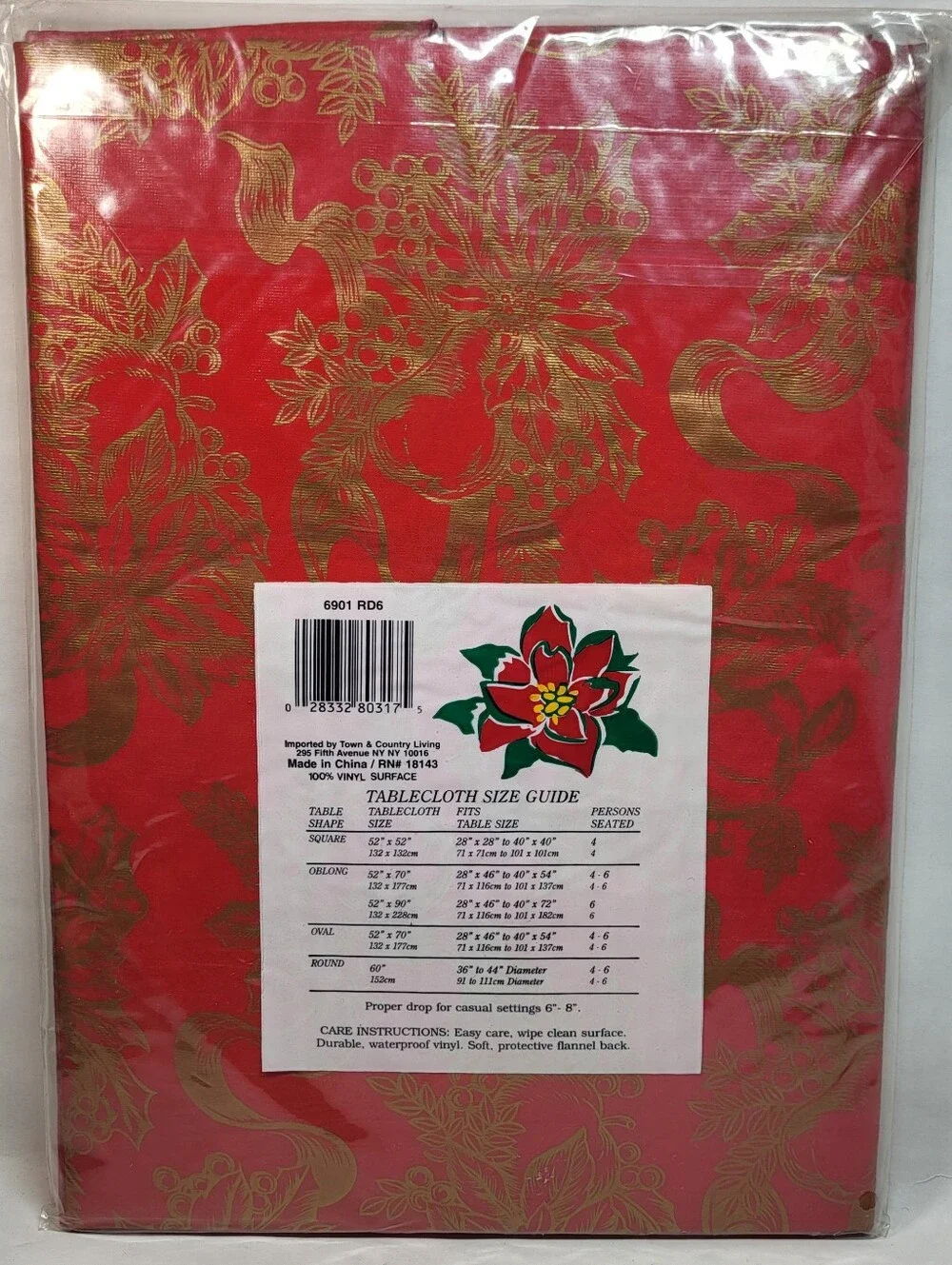 Town & Country Christmas TABLECLOTH 60